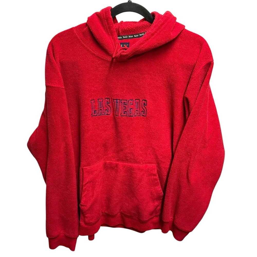Basi X‎ Lifestyle USA Red Hoodie  Embroidered Las Vegas Size XL With Pockets